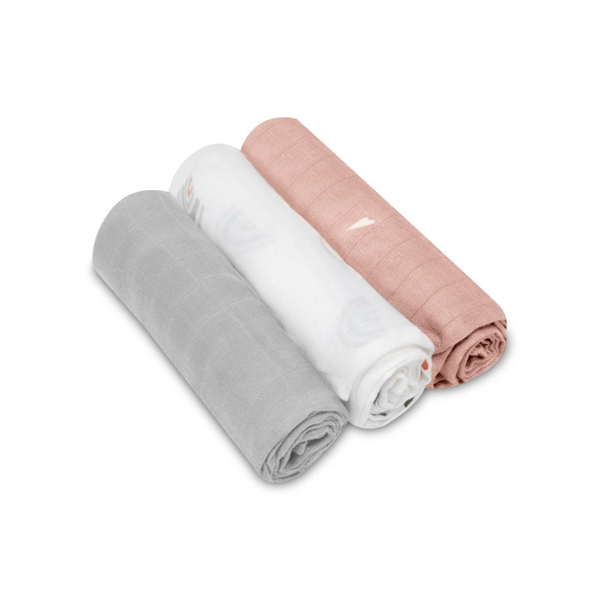 Lionelo - Sæt 3x bambusstofbleer BAMBUS SÆT 70x70 cm Regnbue