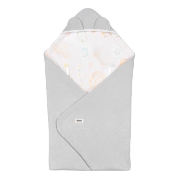 Lionelo - Travel Swaddle Baby Wrap 90x90 cm Grey Balloon