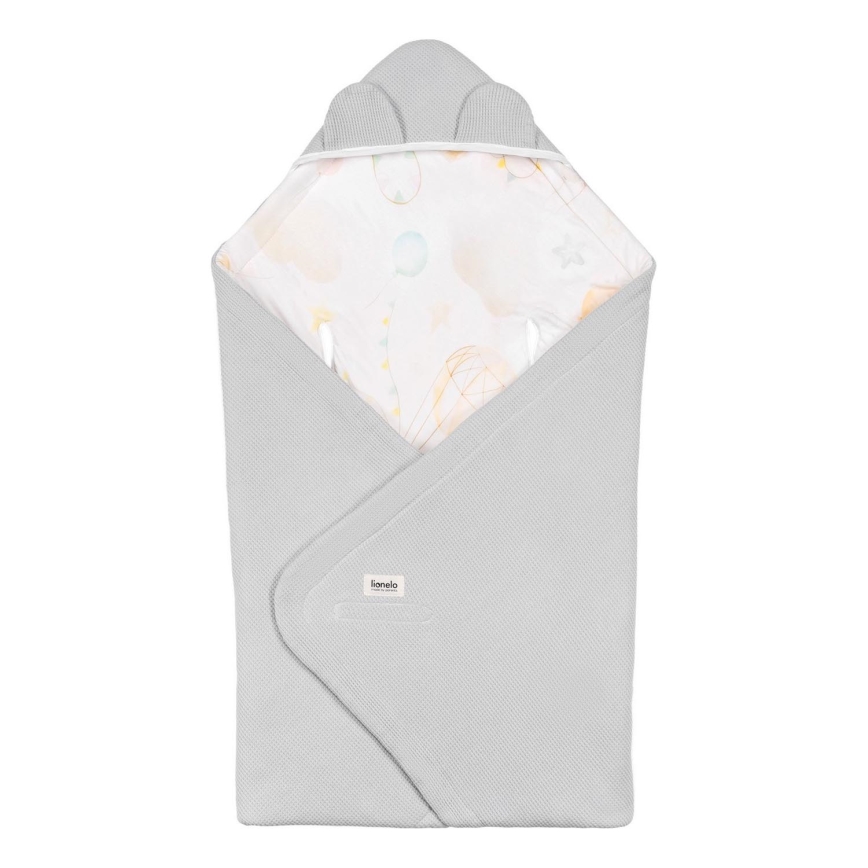 Lionelo - Travel Swaddle Baby Wrap 90x90 cm Grey Balloon