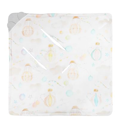 Lionelo - Travel Swaddle Baby Wrap 90x90 cm Grey Balloon
