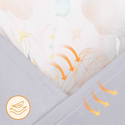 Lionelo - Travel Swaddle Baby Wrap 90x90 cm Grey Balloon