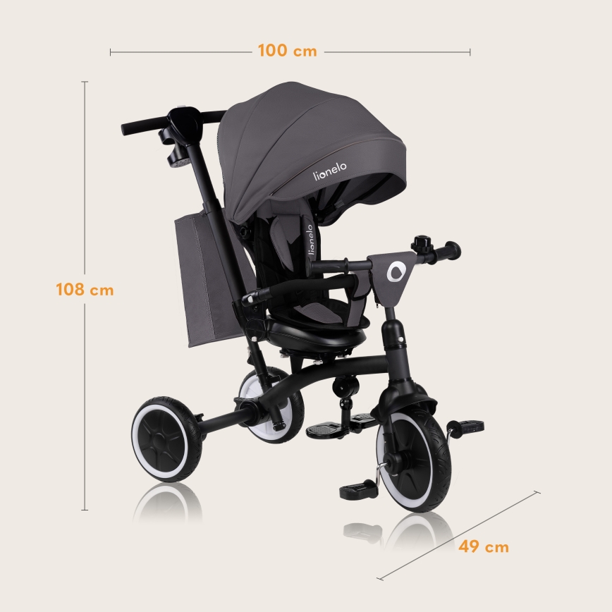 Lionelo - TRIS PLUS Grå Sten Børne Trehjulet Cykel
