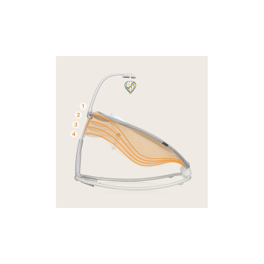 Lionelo - Vibrerende babysæde med melodi PASCAL 2xAA grå