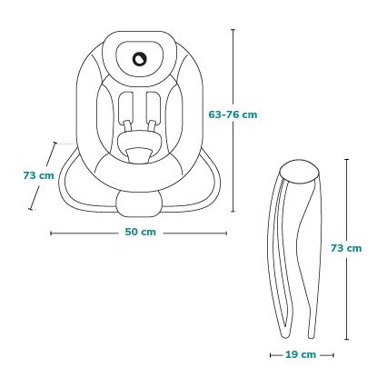 Lionelo - Vibrerende babysæde med melodi PASCAL 2xAA grå