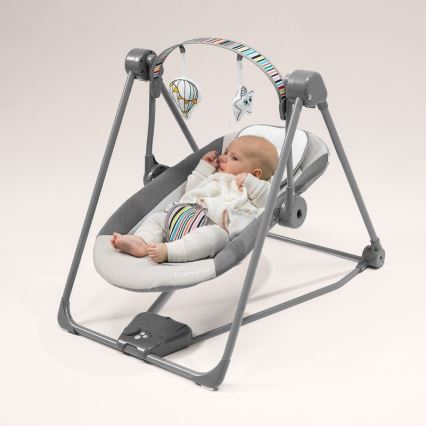 Lionelo - Vippestol til baby OTTO 4xLR14 Cozy Grey