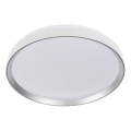 LIXAN LED dæmpbar loftlampe 65W/230V 3000-6500K Ø 48,6 cm hvid/sølv + fjernbetjening