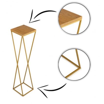 Blomstativ LOFT 100x24 cm guld/brun