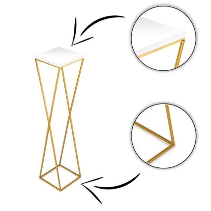 Blomstativ LOFT 100x24 cm guld/hvid