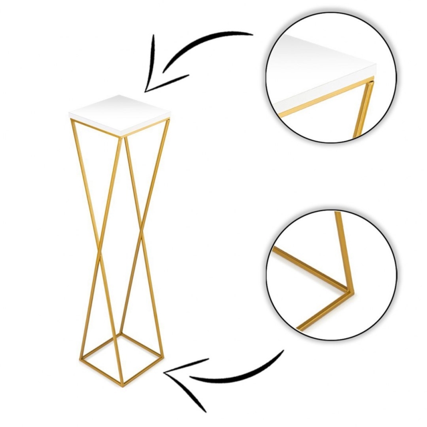 Blomstativ LOFT 100x24 cm guld/hvid