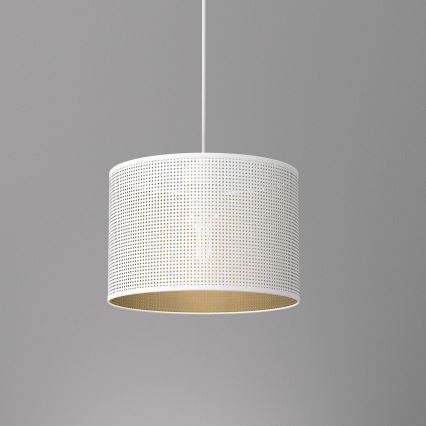 Loftlampe på kabel LOFT SHADE 1xE27/60W/230V Ø 25 cm hvid/guld