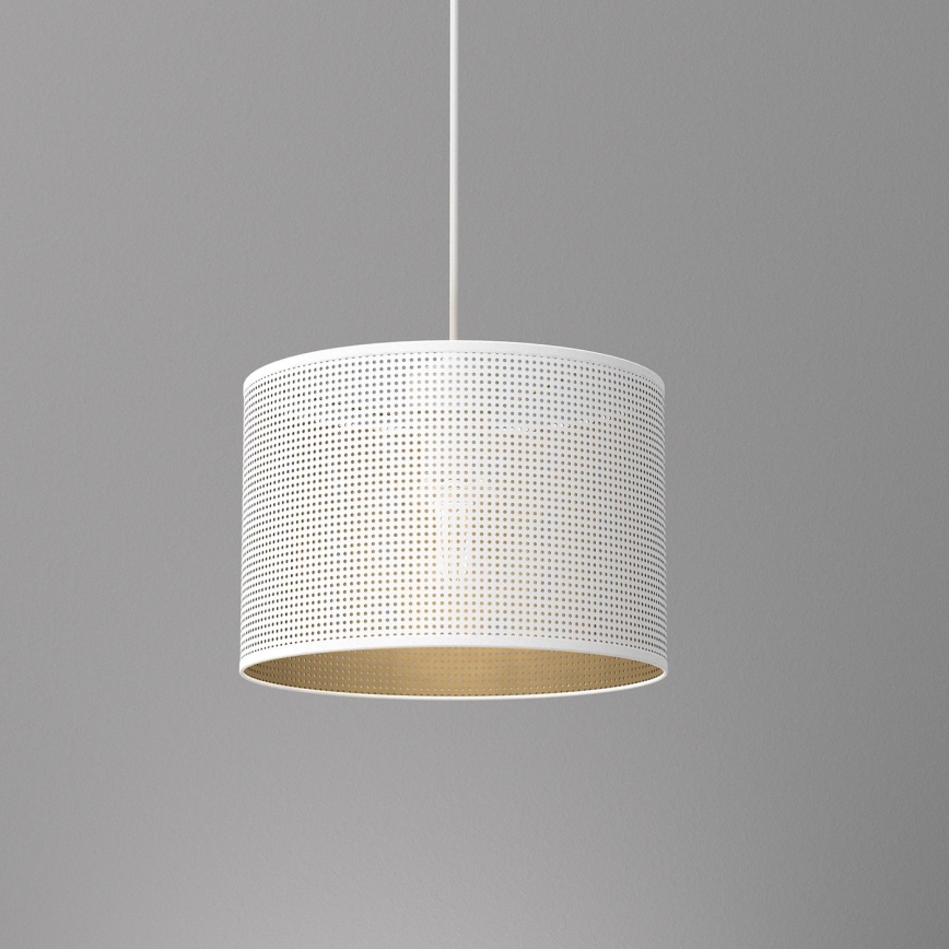 Loftlampe på kabel LOFT SHADE 1xE27/60W/230V Ø 25 cm hvid/guld