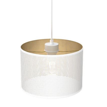 Loftlampe på kabel LOFT SHADE 1xE27/60W/230V Ø 25 cm hvid/guld