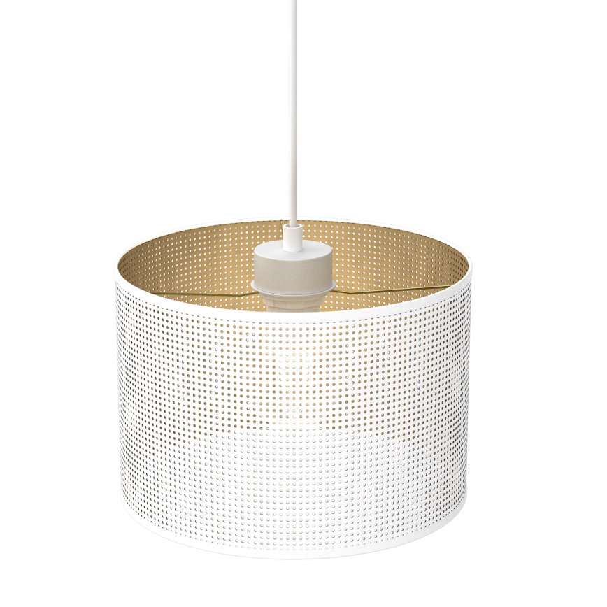 Loftlampe på kabel LOFT SHADE 1xE27/60W/230V Ø 25 cm hvid/guld