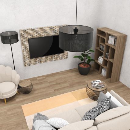 Loftlampe på kabel LOFT SHADE 1xE27/60W/230V Ø 40 cm sort
