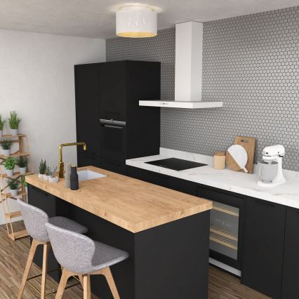 Loftlampe med loftbeslag SHADE 3xE27/60W/230V hvid/guld