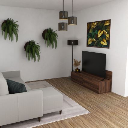 Loftlampe på kabel LOFT SHADE 3xE27/60W/230V sort/guld