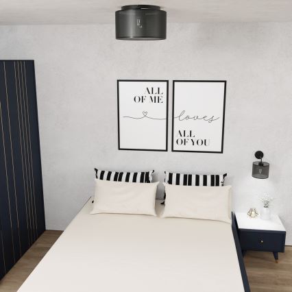 Loftlampe med loftbeslag SHADE 3xE27/60W/230V sort