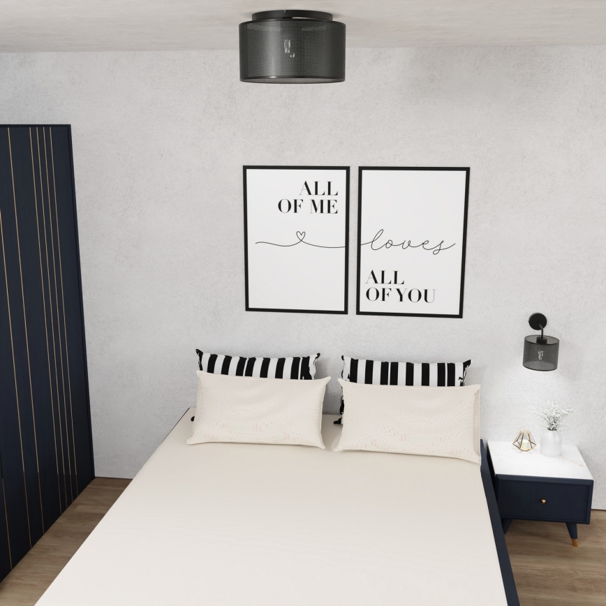 Loftlampe med loftbeslag SHADE 3xE27/60W/230V sort