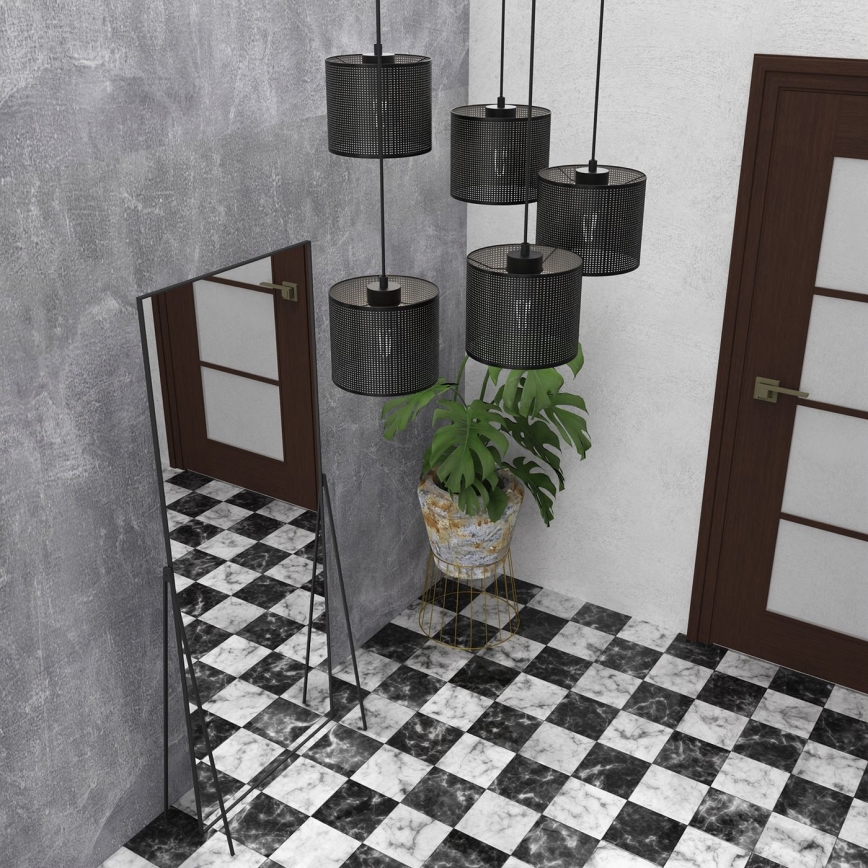 Loftlampe på kabel LOFT SHADE 5xE27/60W/230V sort
