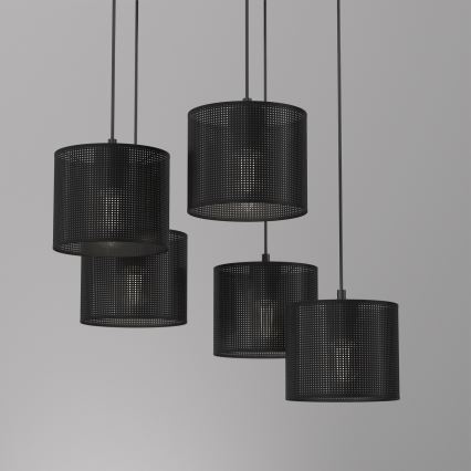 Loftlampe på kabel LOFT SHADE 5xE27/60W/230V sort