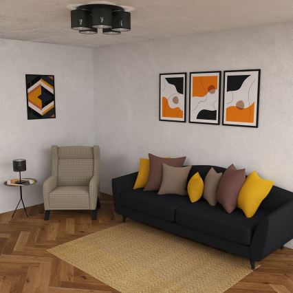 Loftlampe med loftbeslag SHADE 5xE27/60W/230V sort