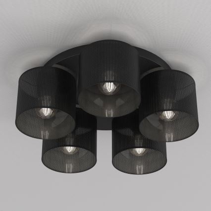 Loftlampe med loftbeslag SHADE 5xE27/60W/230V sort