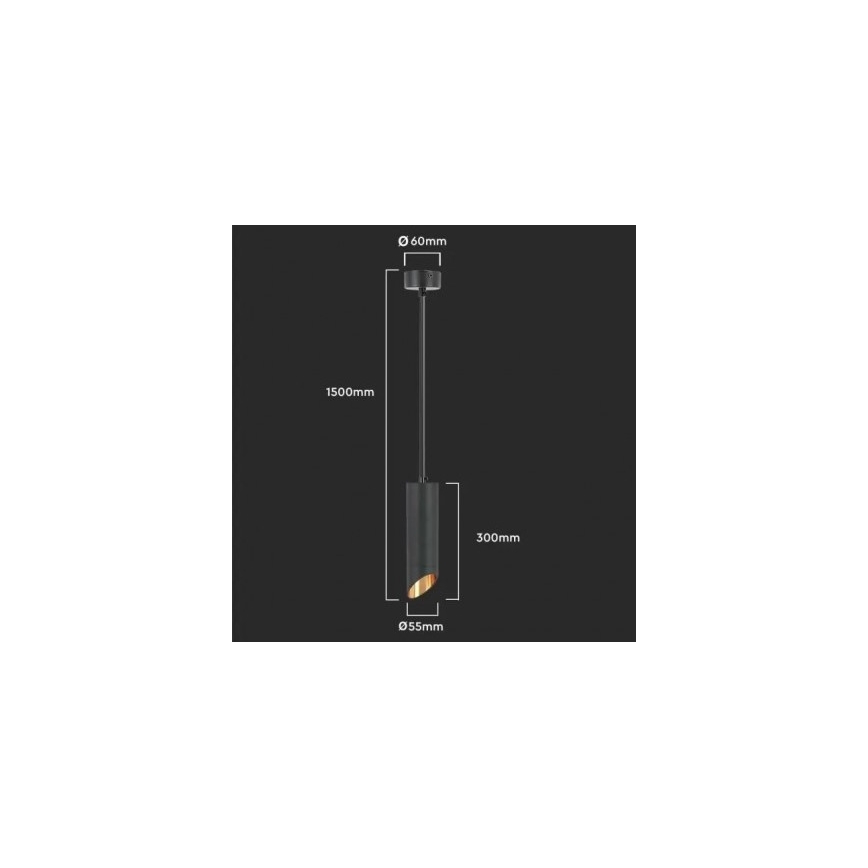 Loftlampe 1xGU10/35W/230V 30 cm sort