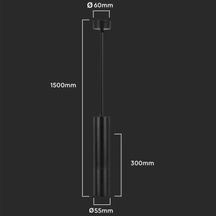 Loftlampe 1xGU10/35W/230V 30 cm sort