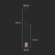 Loftlampe 1xGU10/35W/230V 50 cm sort/gylden