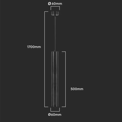 Loftlampe 1xGU10/35W/230V 50 cm sort