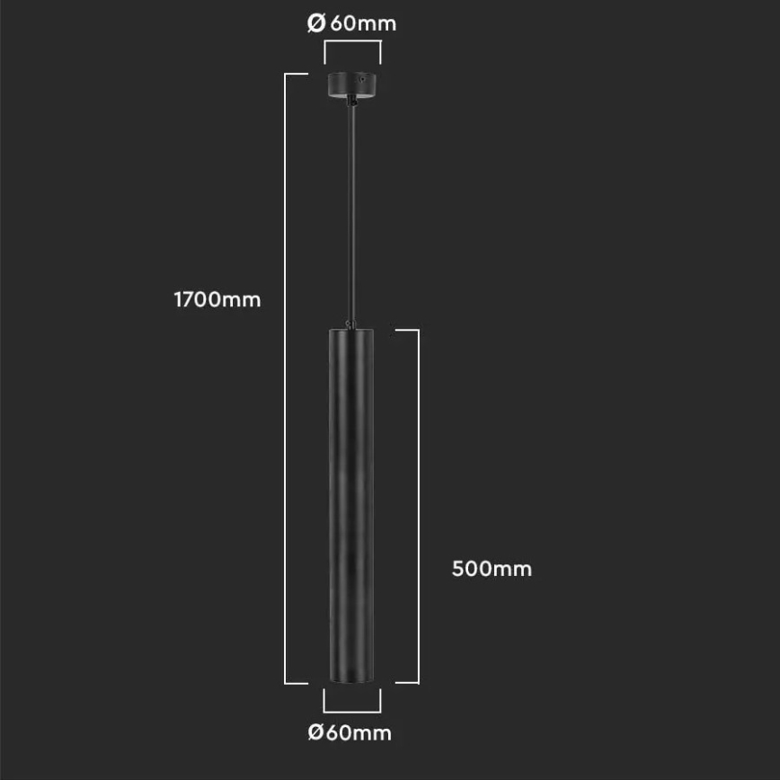 Loftlampe 1xGU10/35W/230V 50 cm sort