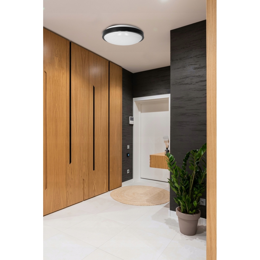 Loftlampe 2xE27/40W/230V, Ø 29,5 cm, sort