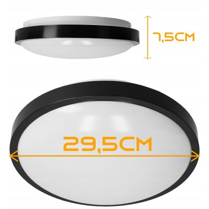 Loftlampe 2xE27/40W/230V, Ø 29,5 cm, sort