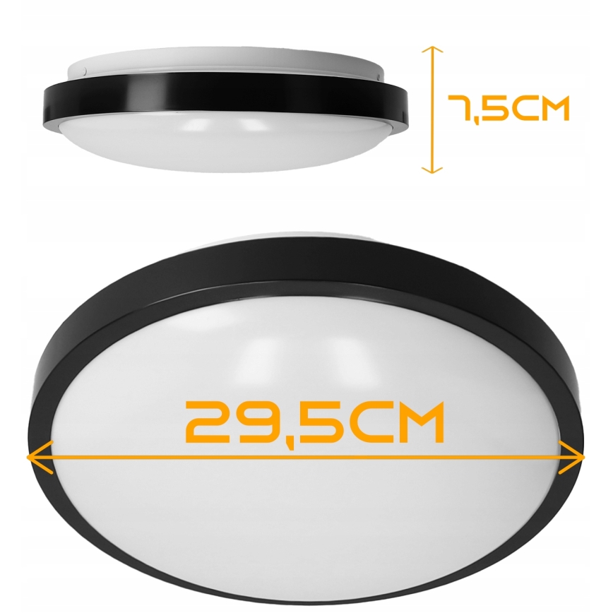 Loftlampe 2xE27/40W/230V, Ø 29,5 cm, sort