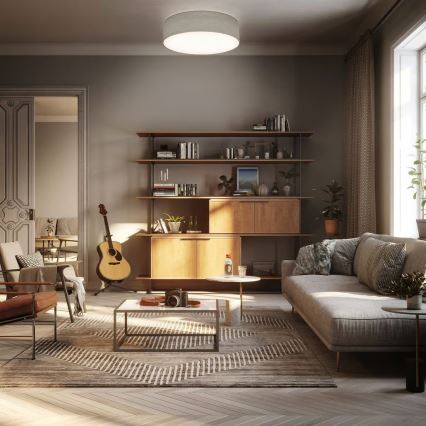 Loftlampe 2xE27/40W/230V Ø 38 cm beige