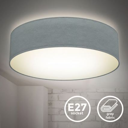 Loftlampe 2xE27/40W/230V Ø 38 cm, grå