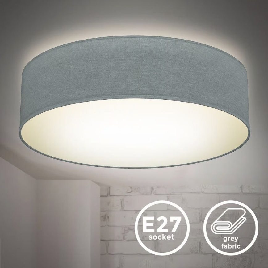 Loftlampe 2xE27/40W/230V Ø 38 cm, grå