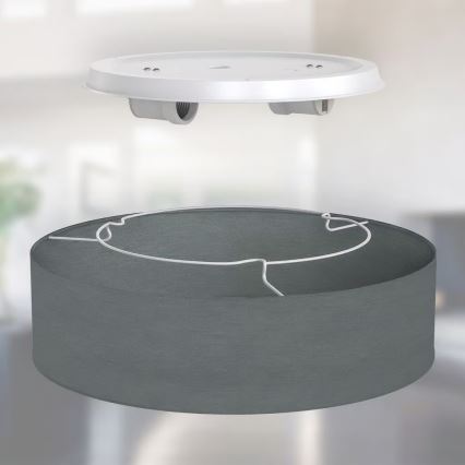 Loftlampe 2xE27/40W/230V Ø 38 cm, grå