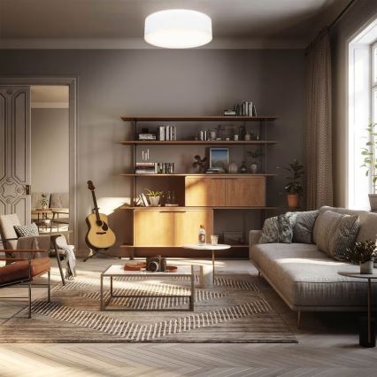 Loftlampe 2xE27/40W/230V Ø 38 cm hvid