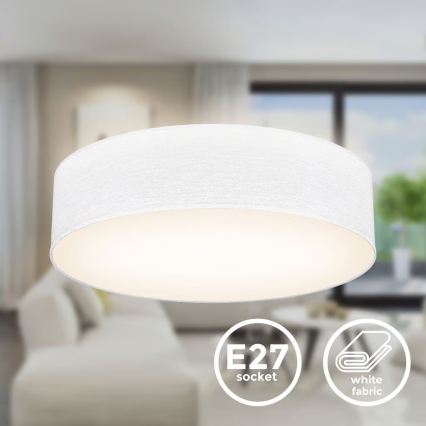Loftlampe 2xE27/40W/230V Ø 38 cm hvid