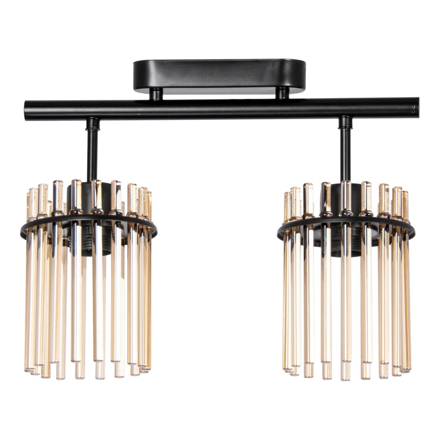 Loftlampe 2xE27/60W/230V sort/røget