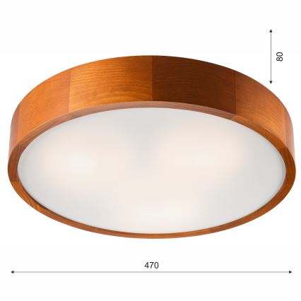 Loftlampe 3xE27/60W/230V fyrretræ