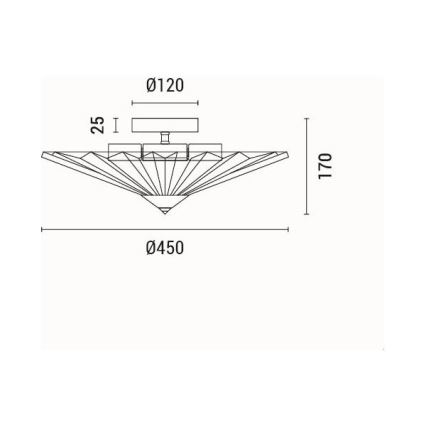 Loftlampe 5xE14/15W/230V grå