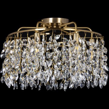 Loftlampe 6xE14/60W/230V diameter 50 cm guldfarvet