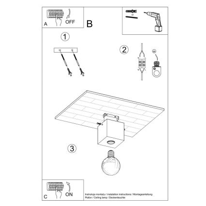 Loftlampe ABEL 1xE27/60W/230V betongrå