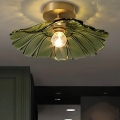 Loftlampe ACRYLIC 1xE27/40W/230V Ø 28 cm guld/grøn