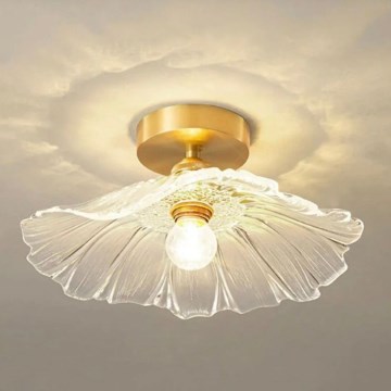 Loftlampe ACRYLIC 1xE27/40W/230V Ø 28 cm guld
