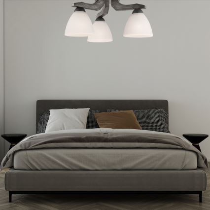 Loftlampe ADRIANO 3xE27/60W/230V bøg - FSC certificeret