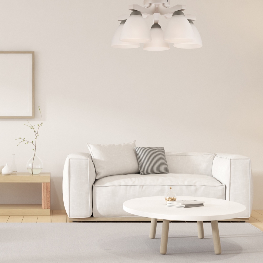 Loftlampe ADRIANO 5xE27/60W/230V bøg - FSC certificeret