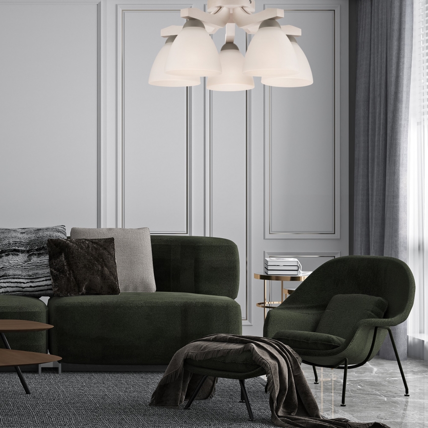 Loftlampe ADRIANO 5xE27/60W/230V bøg - FSC certificeret
